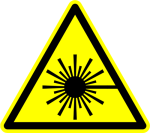 Logo d'avertissement pour les lasers de classe 2 et de classe plus élevée Logo d'avertissement pour les lasers de classe 2 et de classe plus élevée